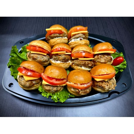 Πιατέλα 10 τμχ μικρά cheddar bacon burger