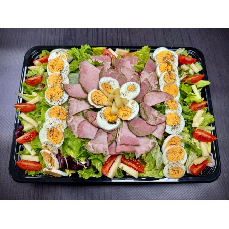 Σαλάτα catering λαχανικών σέφ με ψητό χοιρινό fouantre 10 ατόμων