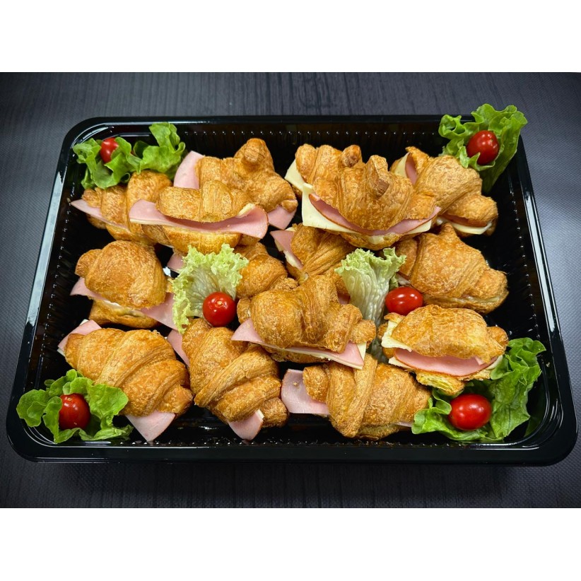 Πιατέλα 15 τμχ μικρά κρουασάν γαλοπούλα - γκούντα - μαγιονέζα