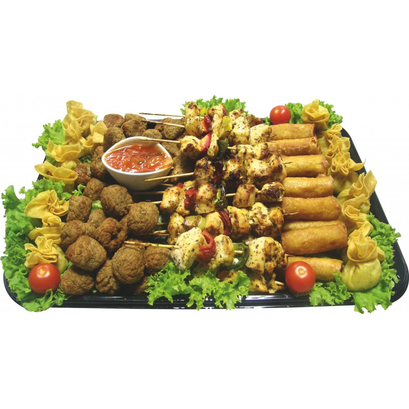 Πιατέλα 50 τμχ finger food special + 20 πιτάκια + dip BBQ sauce