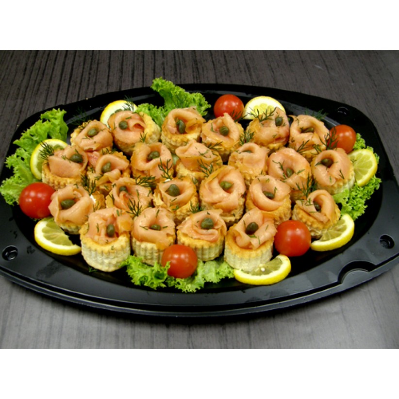 Πιατέλα 20 τμχ καναπεδάκια vol-au-ved σολομού