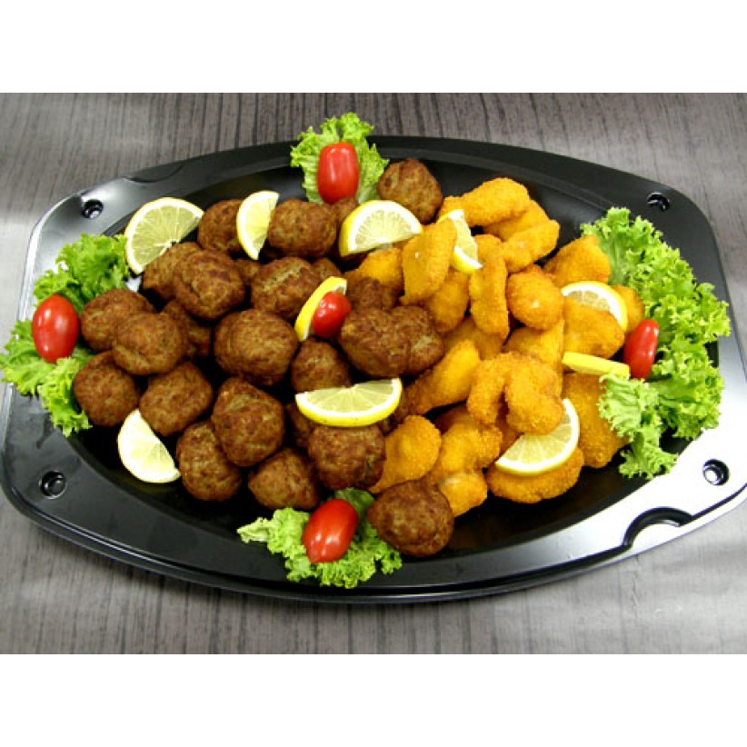 Πιατέλα 50 τμχ με κεφτεδάκια 25 τμχ + κοτομπουκιές 25 τμχ