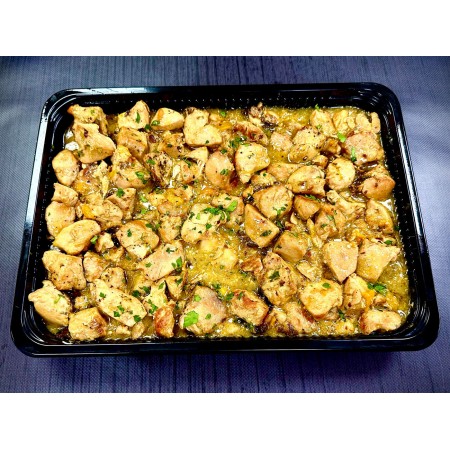 Μπουκίτσες κοτόπουλο λεμονάτο με ελαφριά σάλτσα μουστάρδας και λαχανικά για 10 άτομα